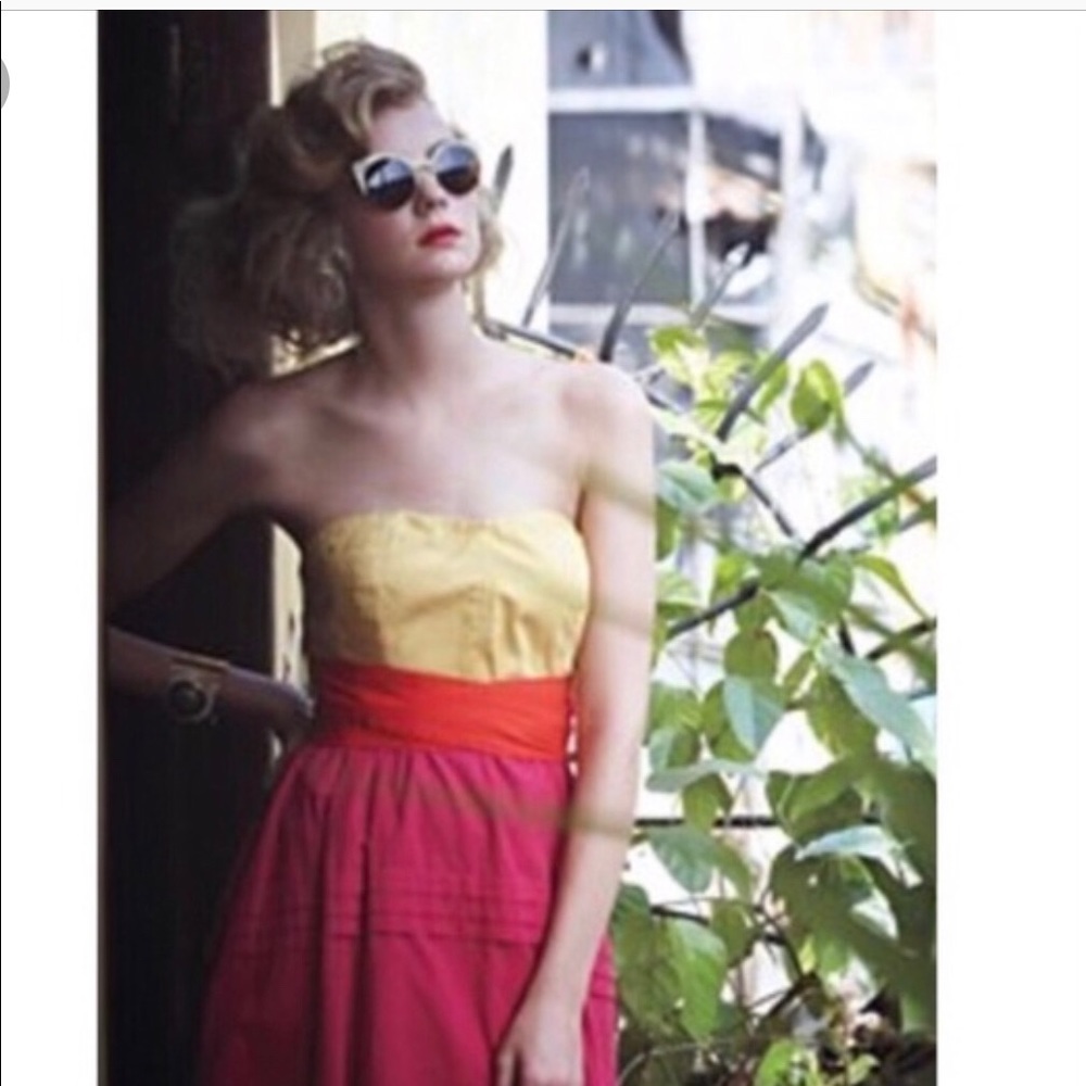NWT Anthropologie Strapless Maeve ColorBlock Dress